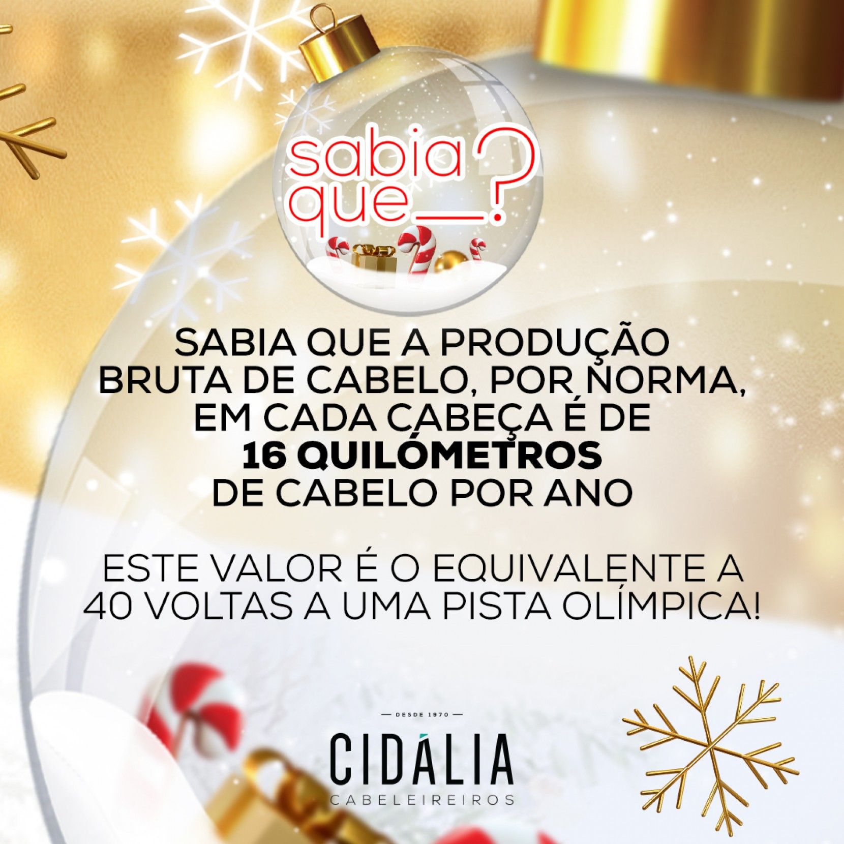 Sabia que a produo bruta de cabelo, por norma, em cada cabea  de 16Km de cabelo por ano❔📏